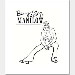 Barry manilow // Black retro Posters and Art